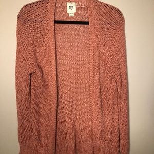 Billabong coral/pink open knit cardigan